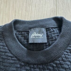 Men’s Brioni Black Crewneck Sweater Luxurious Knitwear